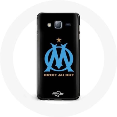 Case voor Samsung Galaxy j3 2016 Marseille Olympisch logo zwarte achtergrond zwart
