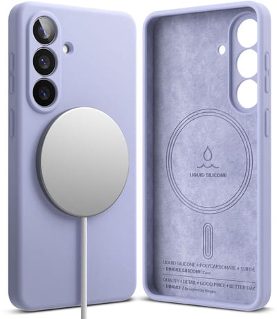 Ringke Silicone Magnetic Hoesje Geschikt voor Samsung Galaxy S26 | Compatibel met MagSafe / Qi2 | Back Cover met Magneet | Zacht Siliconen | Slank Design | Paars