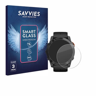 3 Stuks Savvies Screenprotector - geschikt voor Garmin Fenix 7X Pro Solar (51 mm) - beschermfolie glas transparant