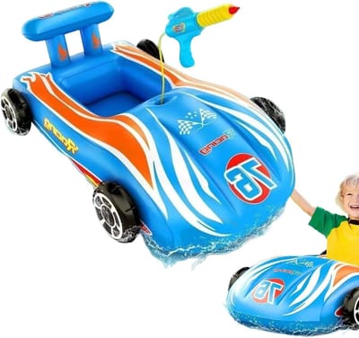 Opblaasbare auto - Waterspeelgoed - Zomerse waterpret - Geïntegreerd watersproeier - 110 x 75 cm - Rood