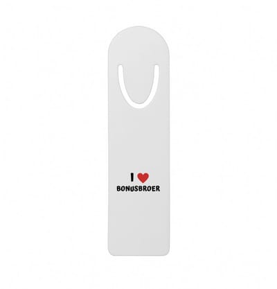 Hacebo® - I love bonusbroer metalen boekenlegger - Broer - de liefste bonusbroer - verjaardag - cadeautje voor broer - broer artikelen - kado - geschenk Bladwijzer boekenleggers - 12.7 cm x 3.2cm