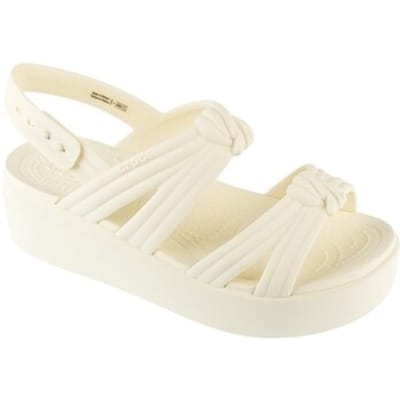 Crocs Brooklyn Knot Low Wedge Sandal, Vrouwen, Beige, Slippers, maat: 36/37