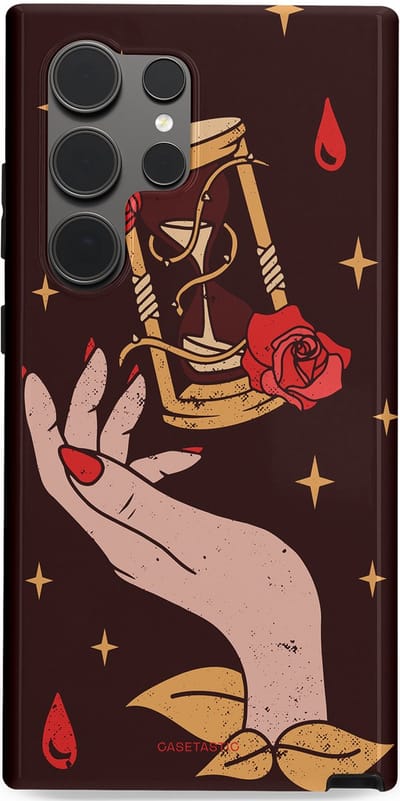 Casetastic Hoesje Geschikt voor Samsung S24 Ultra - Stijlvolle Beschermende Duo-layer Case - Magische Hand Roos