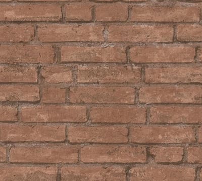 Steen tegel behang Profhome 377471-GU vliesbehang glad met natuur patroon mat bruin oranje 5,33 m2