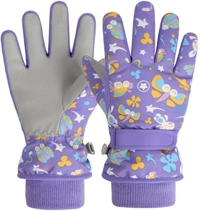 Kinder winterhandschoenen, warme kinder skihandschoenen, gevoerde waterdichte en winddichte kinder skihandschoenen, geschikt voor jongens en meisjes van 3 tot 6 jaar (S)