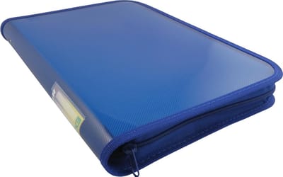 5x EXXO-HFP #52428 - A4 Documentenmap met ritssluiting - Transp. Polyprop -Marine Blauw - 5 stuk