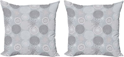 ABAKUHAUS Abstract Sierkussenhoes 2 Pack, Ronde Pastellvormen, Modern Accent Dubbelzijdige Digitale Print, 45x45, Blauwgrijs Perzikgrijs