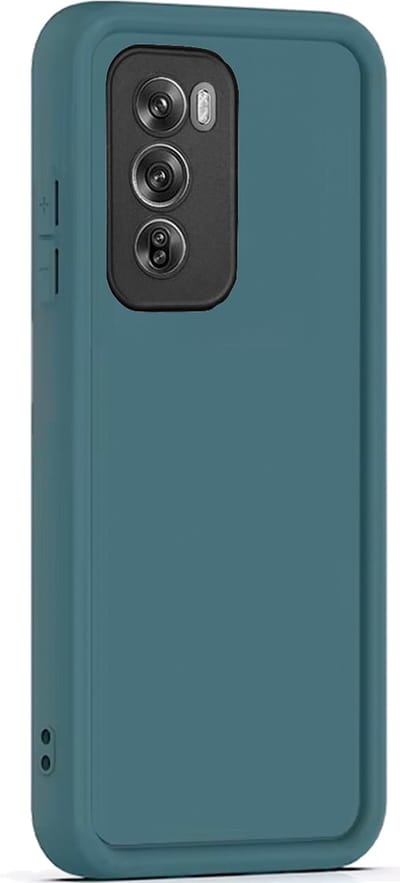 Hoesje geschikt voor Oppo Reno 12 Pro - Versterkte randen - Bescherming Camera & Scherm - Matte Design Teal Groen