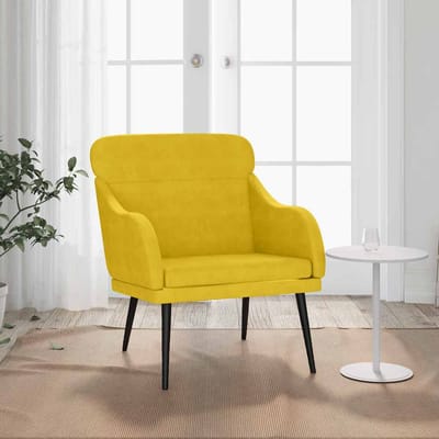 vidaXL - Fauteuil - 63x76x80 - cm - fluweel - geel