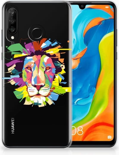 Huawei P30 Lite Telefoonhoesje met Naam Lion Color
