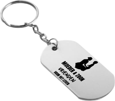 Akyol - moeder zoon vrienden voor het leven sleutelhanger - Moeder - familie - cadeau - 54 x 29mm