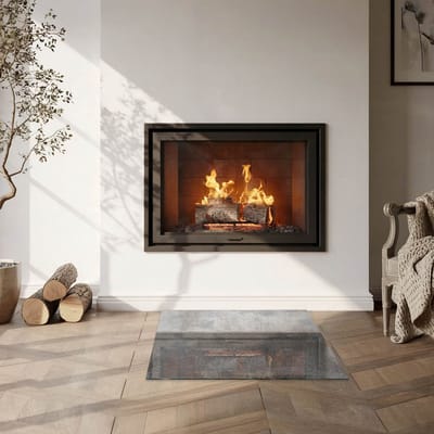Coloray Vloerplaat Houtkachel - Vloerplaat Openhaard - 60 cm x 60 cm - Houtkachel Accessoires - Grijs Vloerplaat Kachel - Onderplaat - Plaat voor Onder Houtkachel - Open Haard Accessoires - Onderplaat Voor Houtkachel