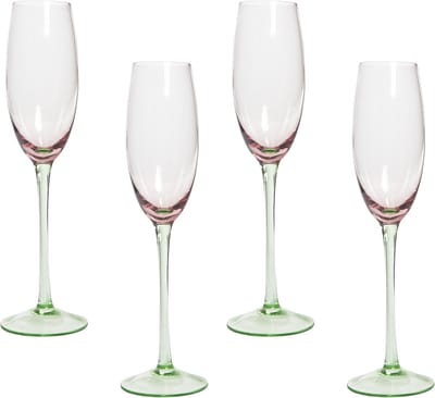 DIOPSIDE - Champagne glazen set van 4 - Pastelroze - Glas