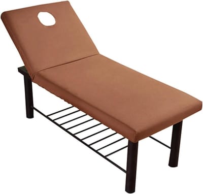 Massage Bed Cover - Hoes Tafel - Spa Behandeling - Met Gezichtsgat - 70 x 190cm - Zwart