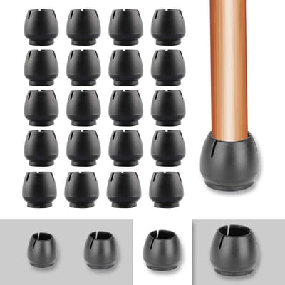 Stoelpoten Beschermers - Meubeldoppen Vloer - Krassen Voorkomen - Stil En Soepel - 20 Stuks 25-29mm - Zwart