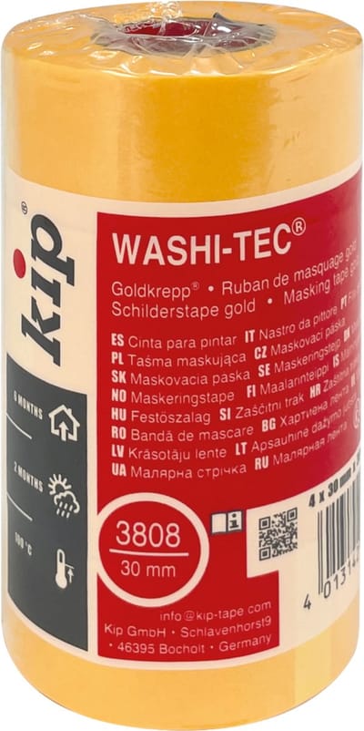 Kip 3808 Washi Tape Oranje Pocket - 4 stuks
