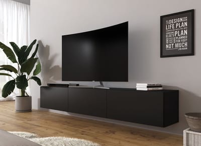 Meubella - TV-Meubel Bonzo - Mat Zwart - 180 cm