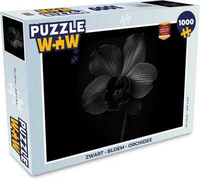 Puzzel Zwart - Bloem - Orchidee - Legpuzzel - Puzzel 1000 stukjes volwassenen