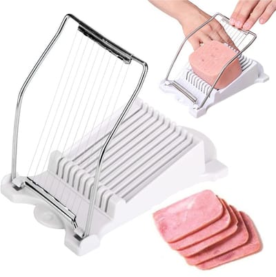 Dailygoods- Vleessnijmachine Roestvrij Staal - Multifunctionele Snijder - Eiersnijder - Snijden van Vlees/Ham/Ei - Duurzaam - Gemakkelijk in Gebruik - Snijmachine
