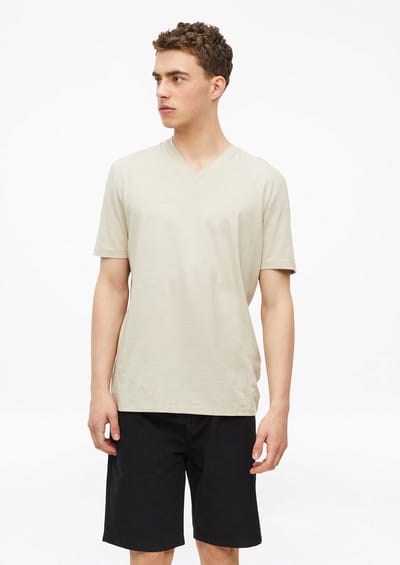 T-shirt met V-hals in gemengd katoen s.Oliver