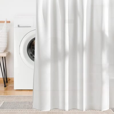 Famanu – Douchegordijn wit 180 x 180 cm – klassiek badkamergordijn