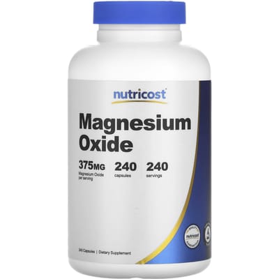 Nutricost, Magnesiumoxide, 375 mg, 240 capsules