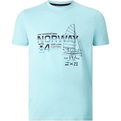 Jan Vanderstorm herren T-Shirt - 60/62 - turquoise - Plus Size