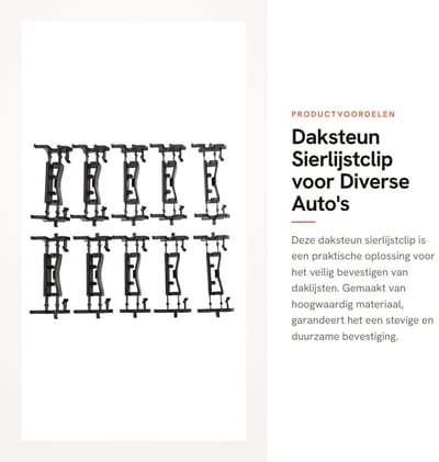 Dailygoods- Druppellijstclip MN142343 - Daksteun - Sierlijstclip - Robuuste Bevestiging - Eenvoudig te Installeren - Duurzaam Materiaal - Daklijstclip