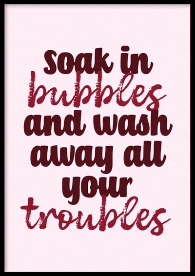 Poster Bubbles - 30x40 cm - WC Poster - WALLLL - Exclusief lijst - Professioneel fotopapier