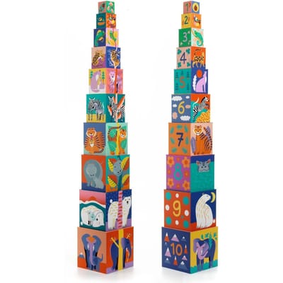 DJECO stapeltoren wilde dieren 12 mnd+