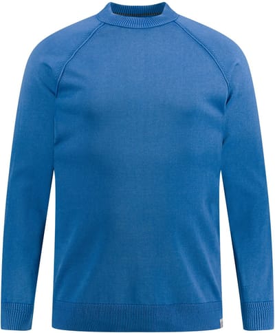 STHUGE - Heren - Trui lange mouwen opstaande kraag stonewashed - Koningsblauw - Maat 6XL