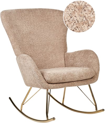 ANASET - Schommelstoel - Zandbeige - Bouclé
