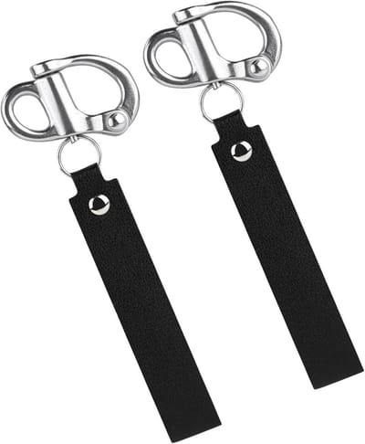 Set van 2 Snelle Bevestigingsbeugels voor SCBA Masker met Leren Koord en RVS Snap Sluiting - Brandweer Accessoires voor Veiligheid en Efficiëntie