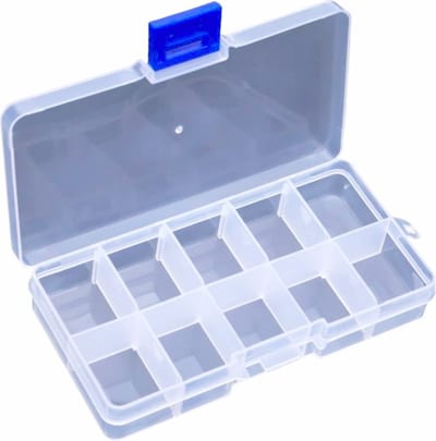 Fako Bijoux - Opbergdoos - 10 Vakjes - Kralendoos - Opbergbox - Sorteerdoos - Box - Verstelbaar - 13x6.5x2cm - 1 Stuk
