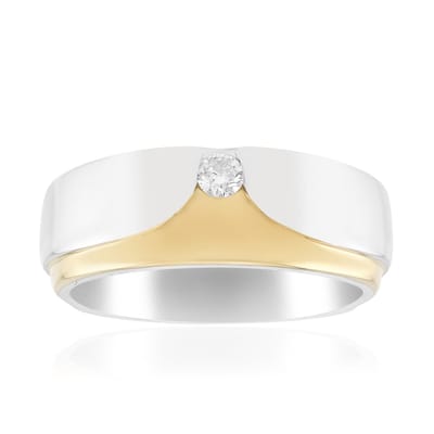 Cavill - Zilveren Ring met I1 (G) Ronde Briljant Diamant 0,068 ct - 925 Sterling Zilver Gerhodineerd - Luxe Bezel Zetting - Subtiel & Elegant