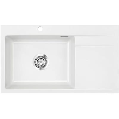 Systemceram Keradomo Stema 86 SL/ F sink left for flush installation with manual override, incl. tap hole 551101-12