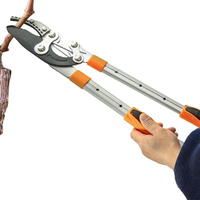 Telescopische Snoeischaar - Lange Snoeitrimmer Tuinschaar - Takken Snoeien - Uitschuifbare Steel - 97 cm - Oranje Wit