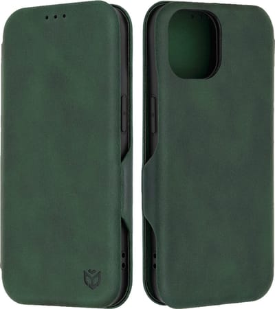 Hoesje geschikt voor Apple iPhone 15 - Techsuit Safe+ Book Wallet Case - Donkergroen