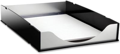 Memopad Houder - Notitieblok Organizer - Bureau Organisatie - Stapelbaar Ontwerp - 76 x 76 cm - Zwart Aluminium
