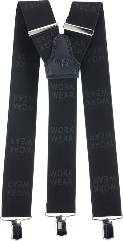 Pierre Mouton Work Wear Bretel - Bretels - Volwassenen - Heren - Zwart - 120cm - 3 brede clips - 50mm breed - M - L