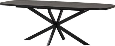 WOOOD Arros Eettafel Uitschuifbaar - Zwart - 75x180/220x90
