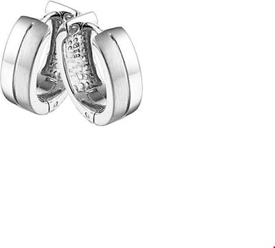 The Jewelry Collection klap-oorringen Vlak Poli/mat - Zilver Gerhodineerd