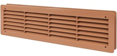 Deurventilatierooster 46 x 13,5 cm - Ventilatie voor Badkamer, Kast, en Garage in Bruin