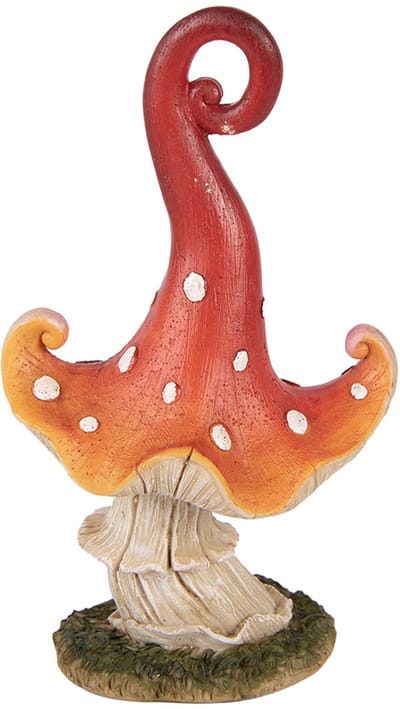 Clayre & Eef Beeld Paddenstoel Rood Kunststof Herfst decoratie