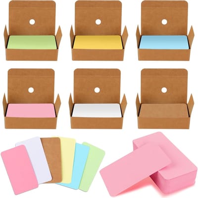 600 Stuks Lege Kraft Papieren Kaarten, Kleurrijke Indexkaarten voor Zakelijk Gebruik, Leer- en Spelkaarten, Woordkaarten en Flashcards