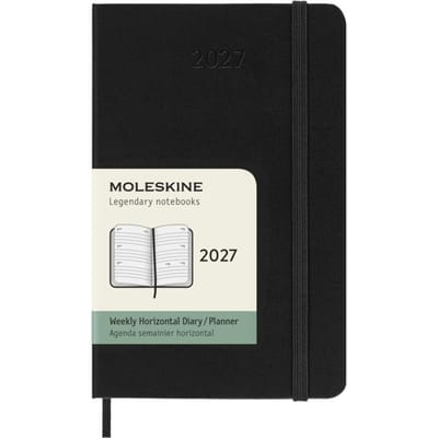 Moleskine 12 Maanden Agenda - 2027 - Wekelijks Horizontaal - Pocket - Harde Kaft - Zwart