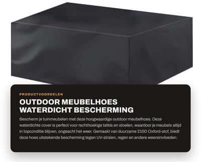 Dailygoods- Tuinmeubelen Cover Waterdicht - Meubelhoes voor Buiten - Grote Rechthoekige Patio Cover - UV-bescherming - Scheurvast - 210D Oxford-stof