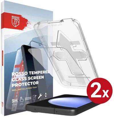 2-Pack Rosso Screenprotector Geschikt voor Samsung Galaxy S23 FE | 9H Tempered Glass | Beschermglas | Glasplaatje | Case Friendly | Met Installatietray | Eenvoudige montage
