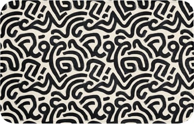 WC mat 80x50 cm - Antislip - Modern - Abstract - Zwart - Toiletmat - Vloermat - Douchemat - Toilet tapijt - Toiletmatten