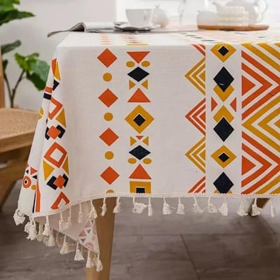 Bohemian Waterdichte Tafelkleed voor Rechthoekige Tafel Katoen Linnen Tafelhoezen Keuken Eettafel Tafelblad Tafelkleed Nappe mat 90x90cm